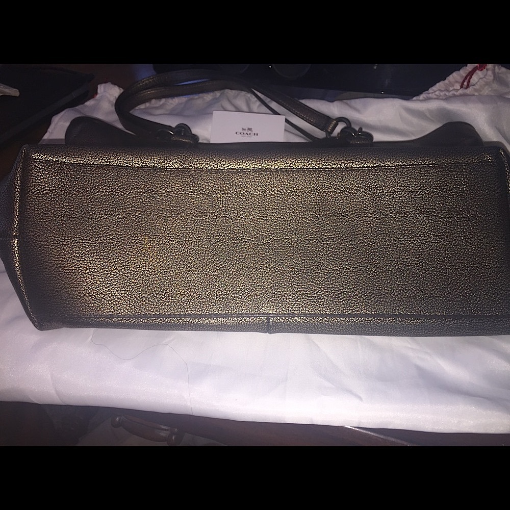 💋 Coach Chicago Ellis Gold Pewter Pebble Leather Handbag - Picture 4 of 13